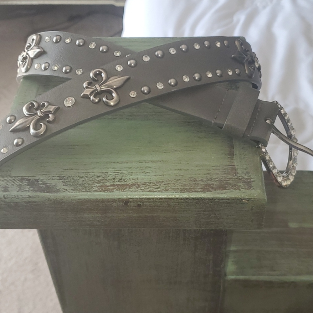 Buckle leather belt L